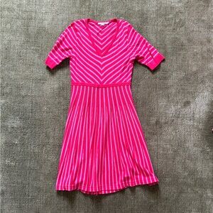 Boden Pink Striped Midi Dress